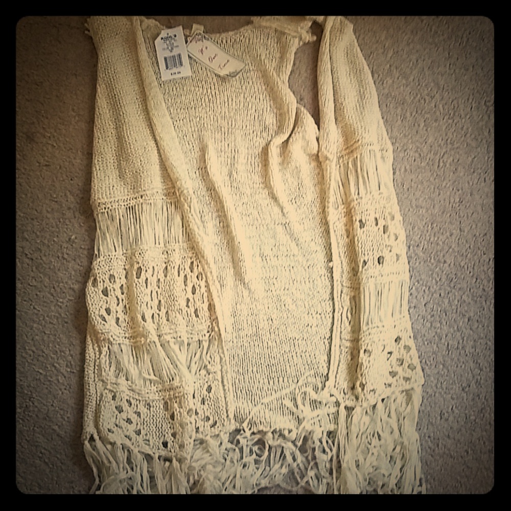 White crochet fashion vest
